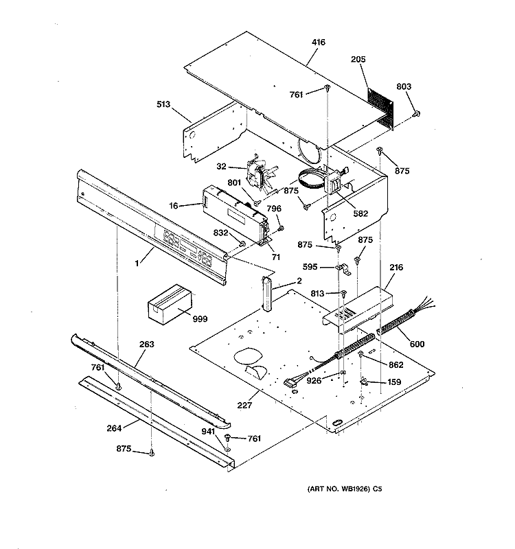 CONTROL PANEL Diagram and Parts List for JCTP16GV3BB  General Electric Wall Oven