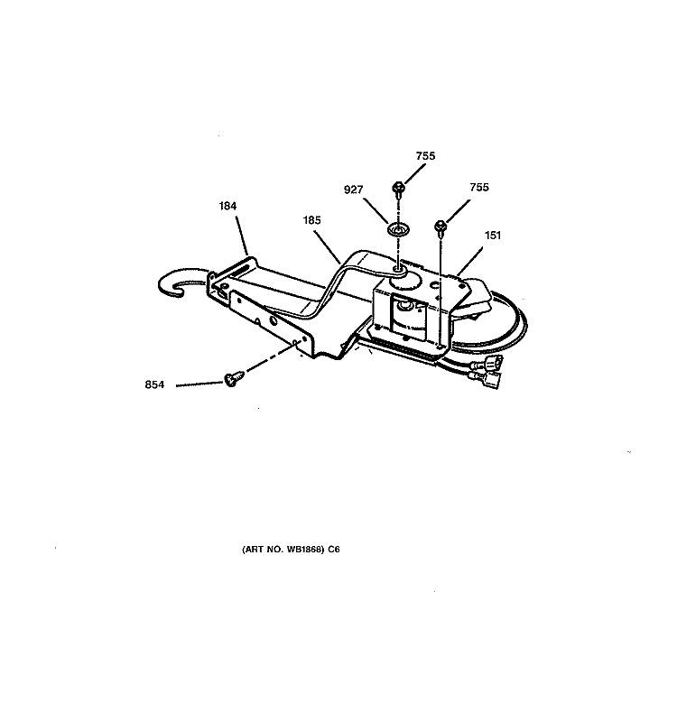 DOOR LOCK Diagram and Parts List for ZEK757BW1BB  General Electric Wall Oven