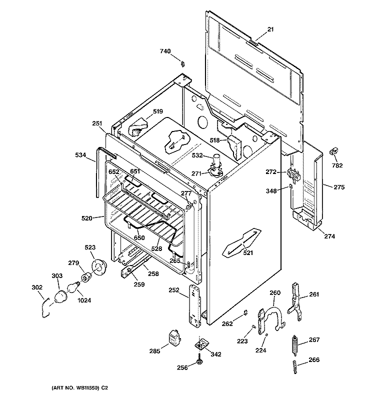 BODY PARTS Diagram and Parts List for JBS07V3  General Electric Range