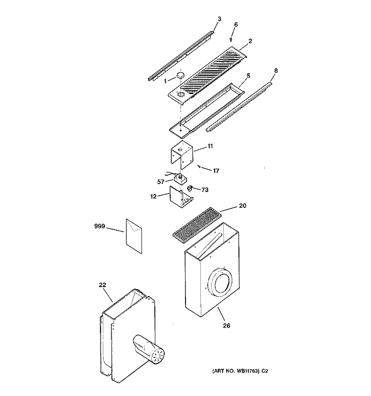 Section Diagram and Parts List for ZEW176YSS  General Electric Cooktop