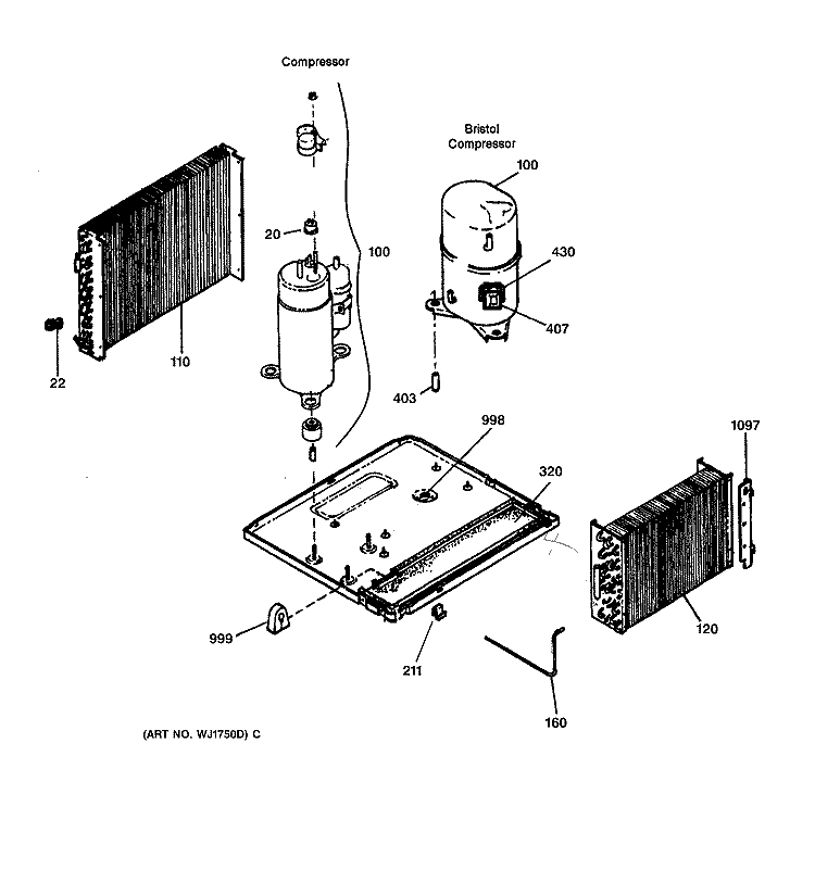 REFRIGERANT ASSEMBLY Diagram and Parts List for AVM24DCR1  General Electric Air Conditioner