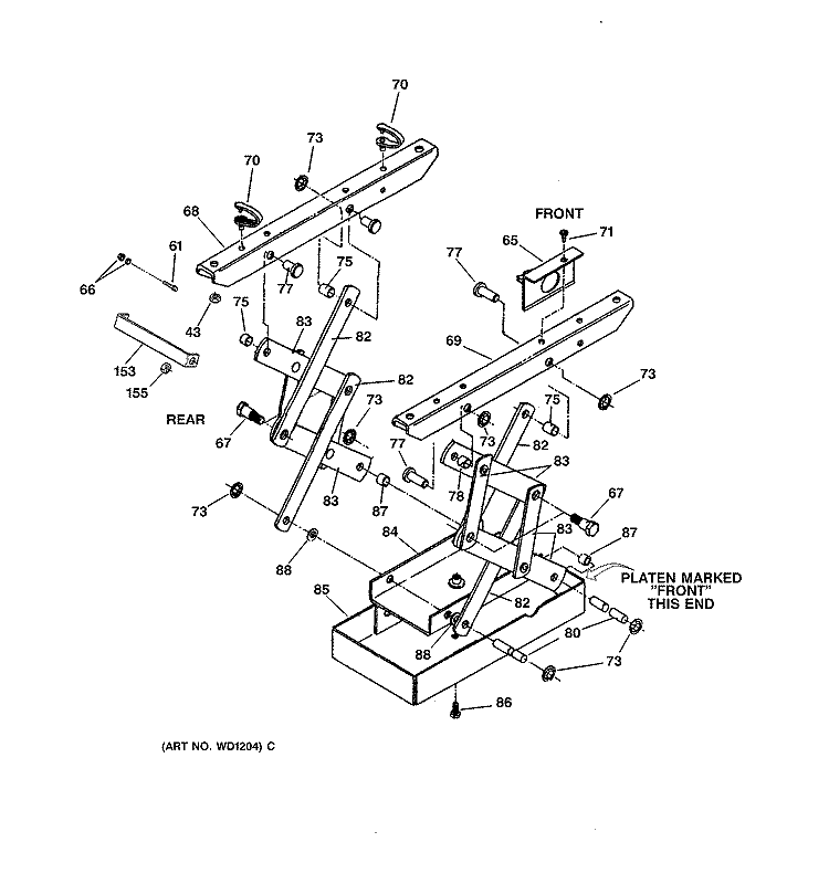 Section Diagram and Parts List for ZCG3100VBB-02  General Electric Trash Compactor