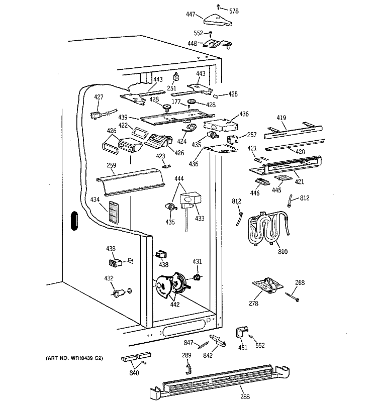FRESH FOOD SECTION Diagram and Parts List for TPG24PFZABB  General Electric Refrigerator