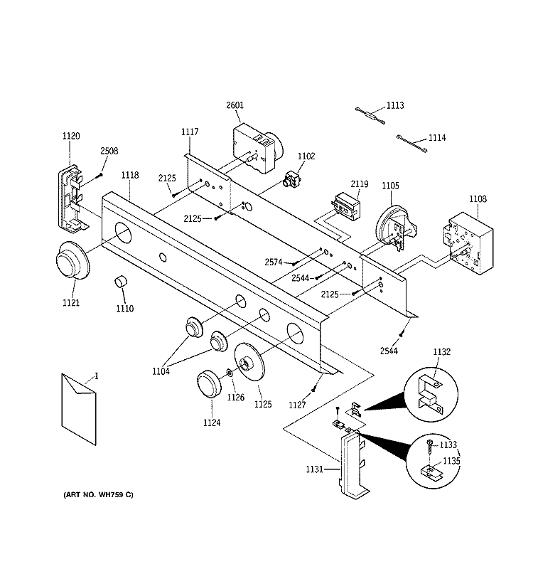 CONSOLE & CONTROLS Diagram and Parts List for WSM2700TBWAB  General Electric Washer Dryer Combo