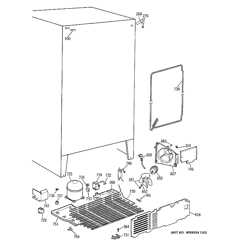 UNIT PARTS Diagram and Parts List for CSX22GAZBAA  Hotpoint Refrigerator