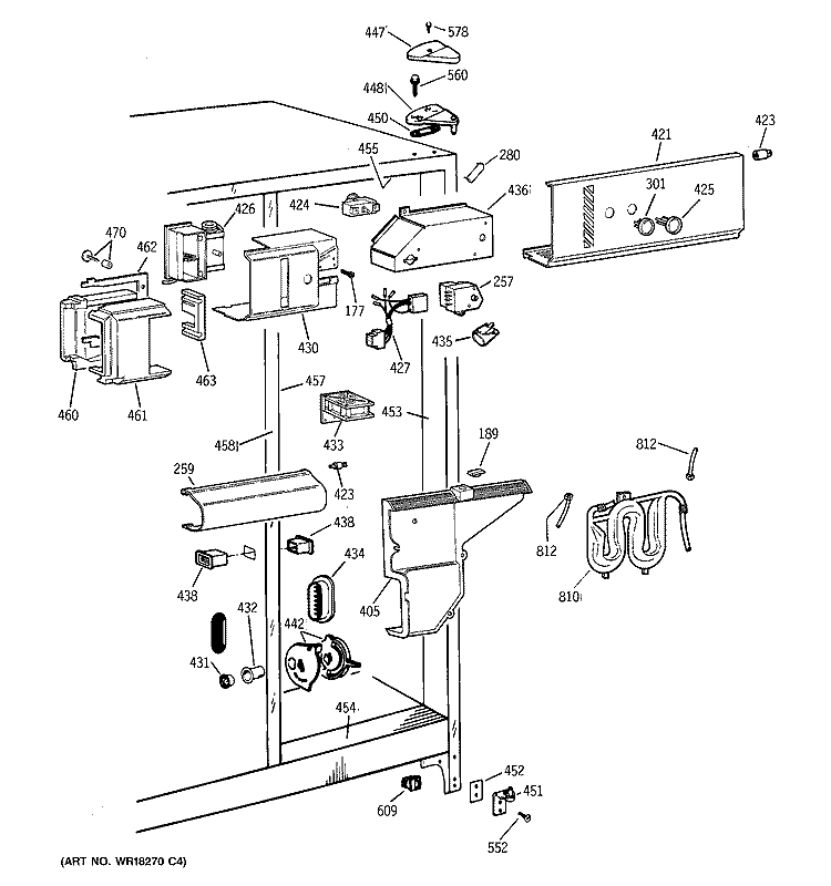 FRESH FOOD SECTION Diagram and Parts List for MSK27DHZBWH  General Electric Refrigerator