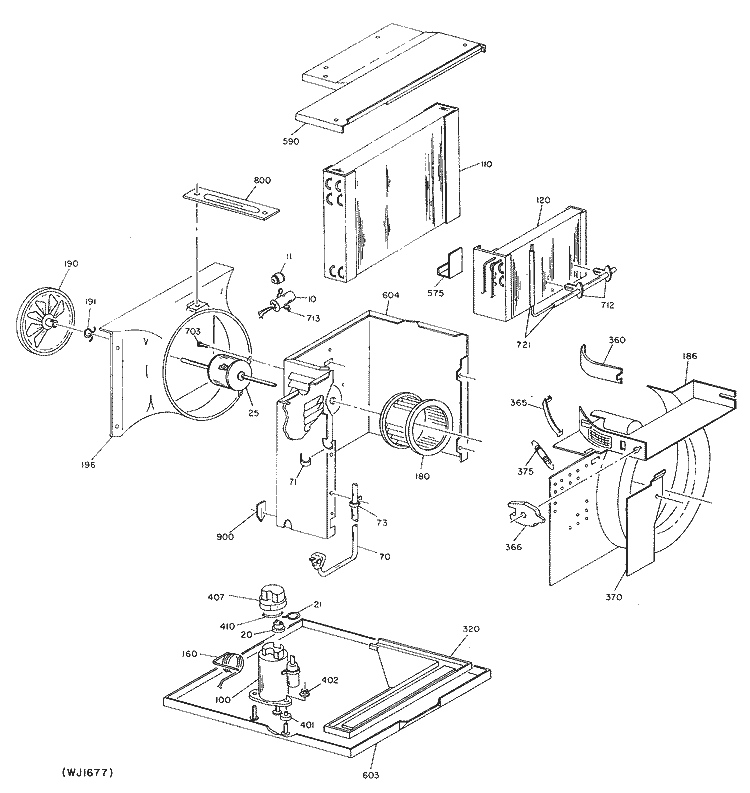 Section Diagram and Parts List for ACS08AAC1  General Electric Air Conditioner