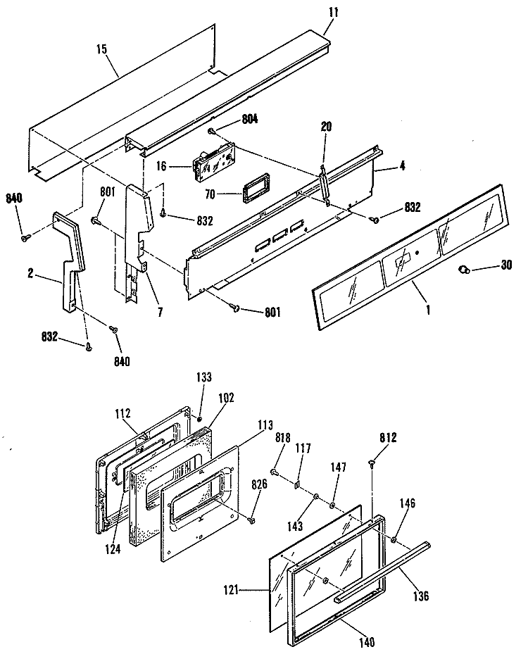 Section Diagram and Parts List for JGBS15GEK7  General Electric Range