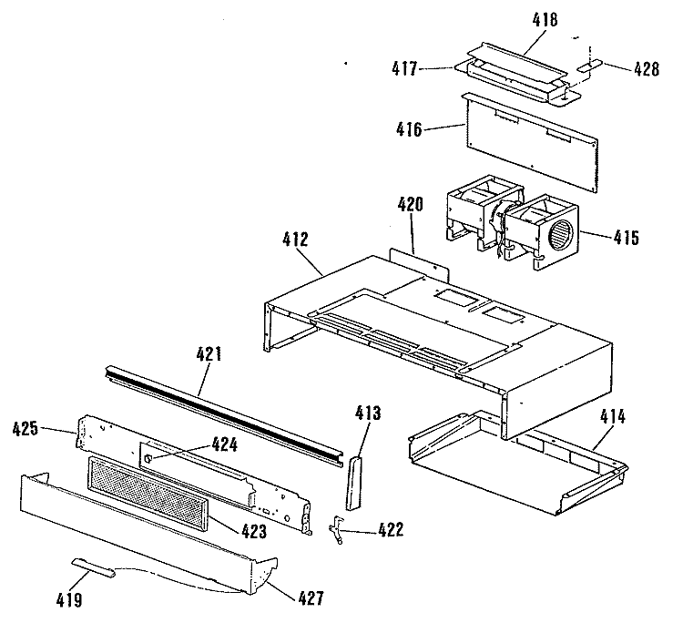Section Diagram and Parts List for JHP63GN2  General Electric Range