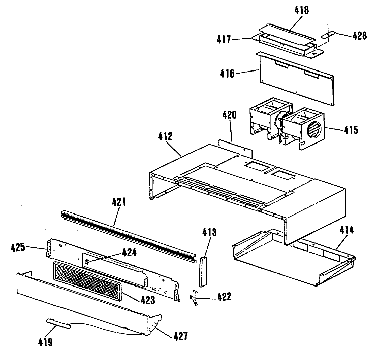Section Diagram and Parts List for JHP56GN3AD  General Electric Range