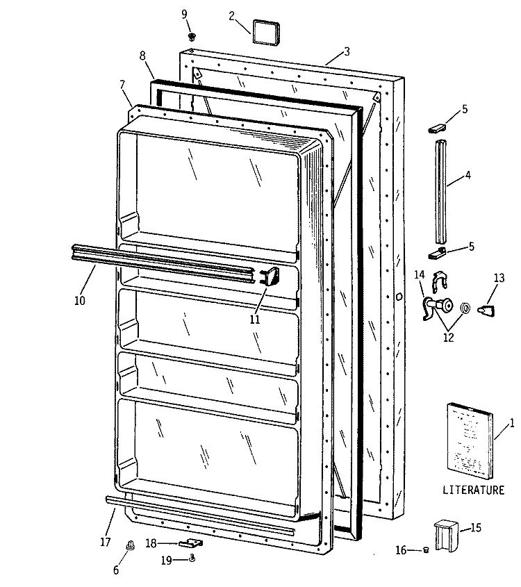 Section Diagram and Parts List for CAF19DMB  General Electric Freezer