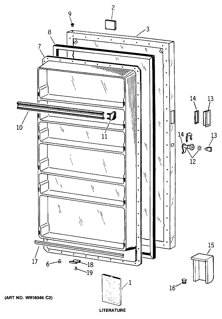 Section Diagram and Parts List for CA21SMD  General Electric Freezer