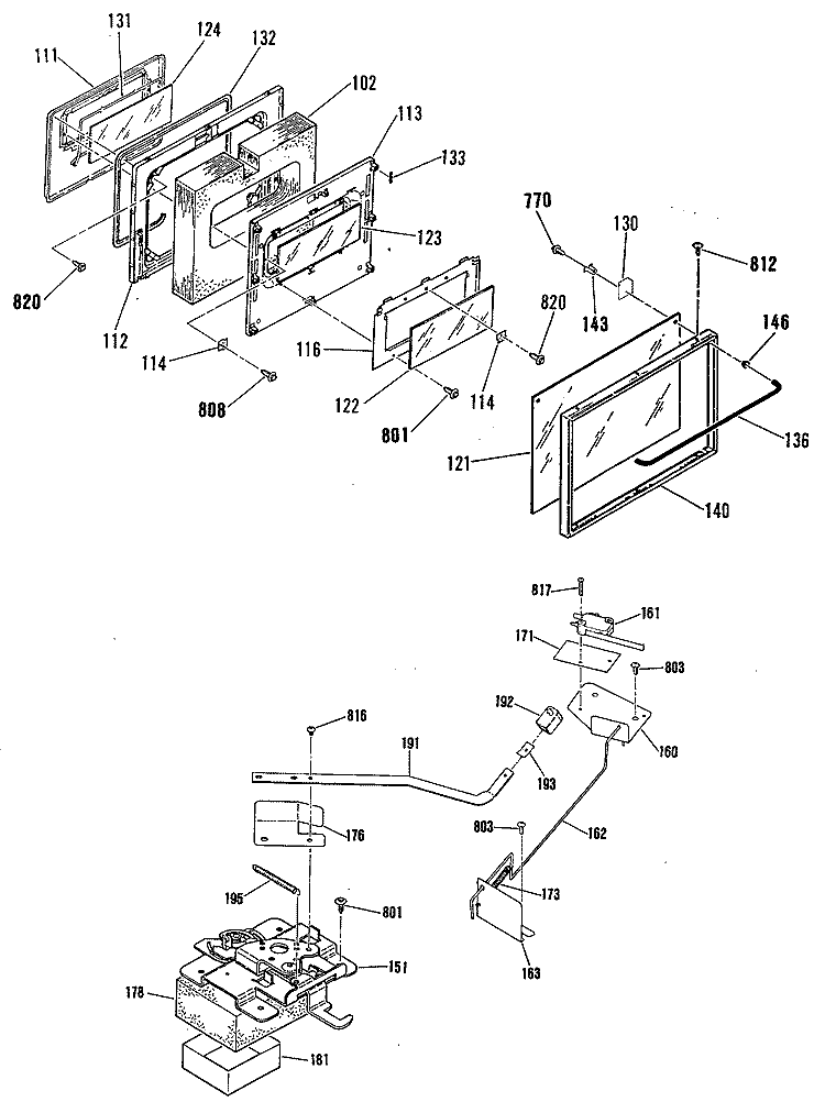 Section Diagram and Parts List for JB575GS1BK  General Electric Range