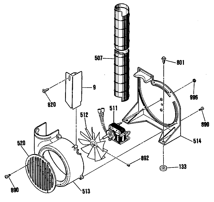 Section Diagram and Parts List for JSP28GP2BG  General Electric Range