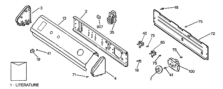 Section Diagram and Parts List for DDG7289RALAA  General Electric Dryer