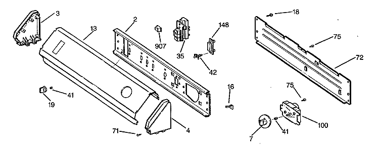 Section Diagram and Parts List for DDE7209RALAA  General Electric Dryer