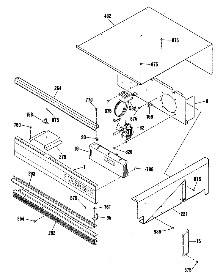Section Diagram and Parts List for ZEK735WP2WG  General Electric Wall Oven