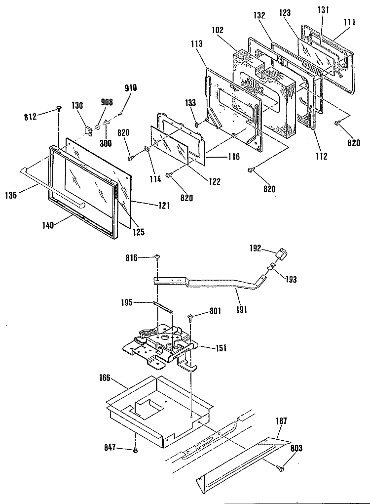 Section Diagram and Parts List for JHP63GN5AD  General Electric Range