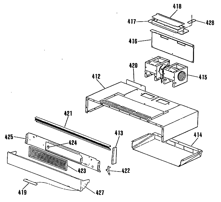 Section Diagram and Parts List for JHP63GN5AD  General Electric Range