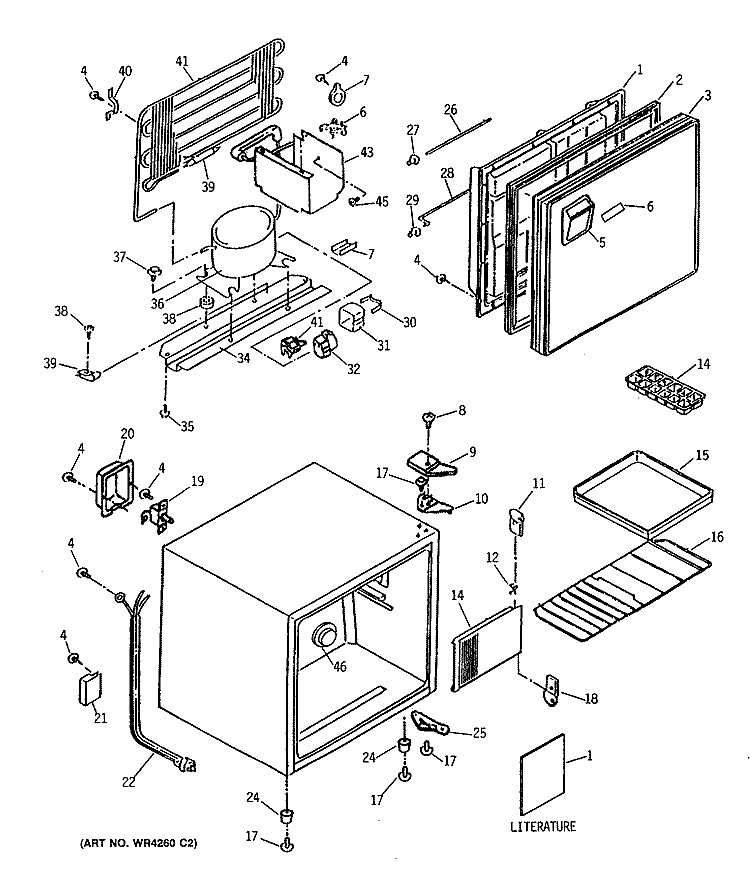 Section Diagram and Parts List for TAX2SNSAWH  General Electric Refrigerator