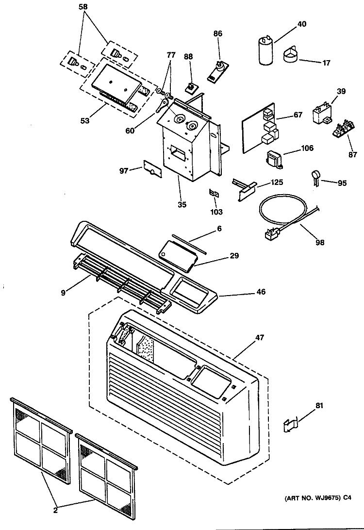 Section Diagram and Parts List for AZ31H12D5DV3  General Electric Air Conditioner