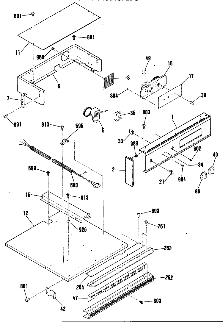 Section Diagram and Parts List for JRS04GP2BG  General Electric Wall Oven