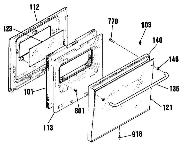 Section Diagram and Parts List for JRS04GP2BG  General Electric Wall Oven