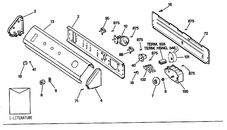 Section Diagram and Parts List for WWA8900SALAA  General Electric Washer