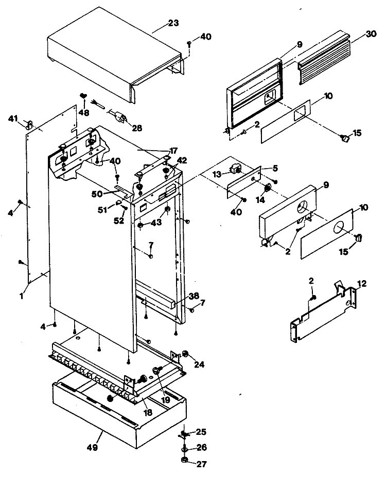 Section Diagram and Parts List for ZCG3300VWW-01  General Electric Trash Compactor