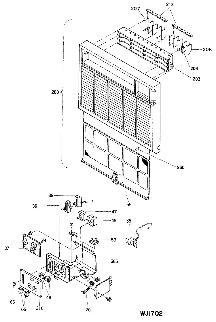 Section Diagram and Parts List for KMS06LAM1  Hotpoint Air Conditioner