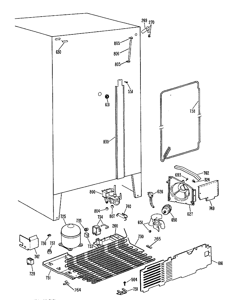 Section Diagram and Parts List for CSX24GRSAAD  Hotpoint Refrigerator