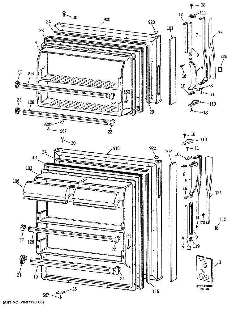 Section Diagram and Parts List for CTX14CISCLAD  Hotpoint Refrigerator