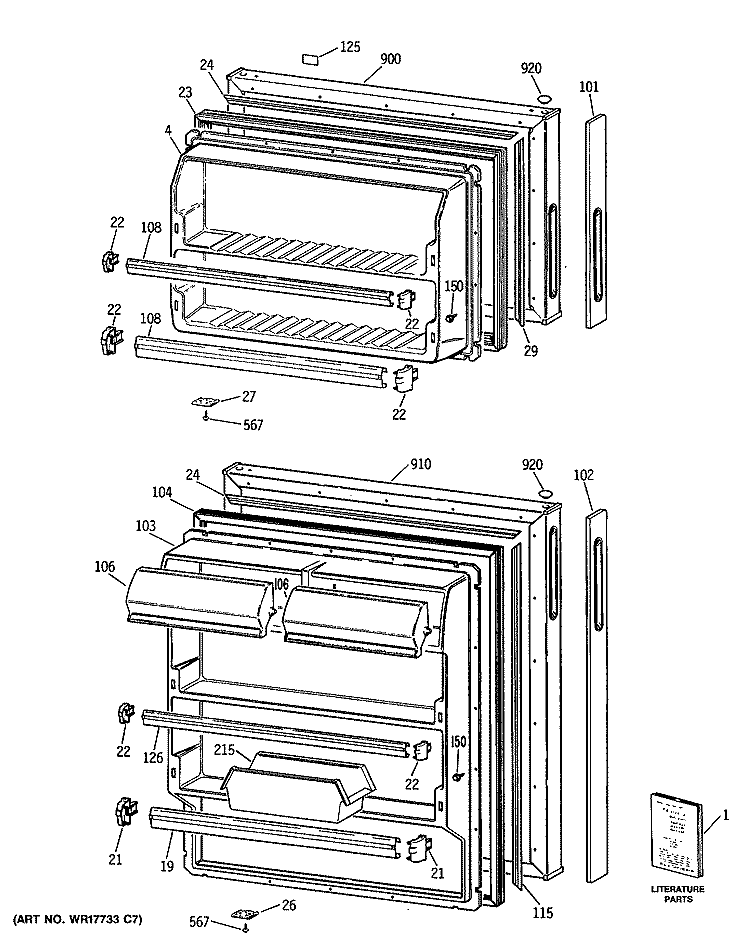 Section Diagram and Parts List for CTX16BYSFRAD  Hotpoint Refrigerator