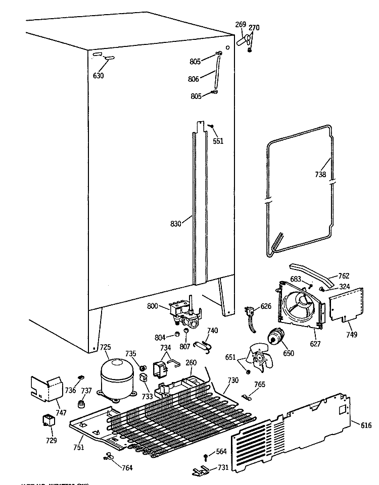 Section Diagram and Parts List for CSX22GRSBWH  Hotpoint Refrigerator