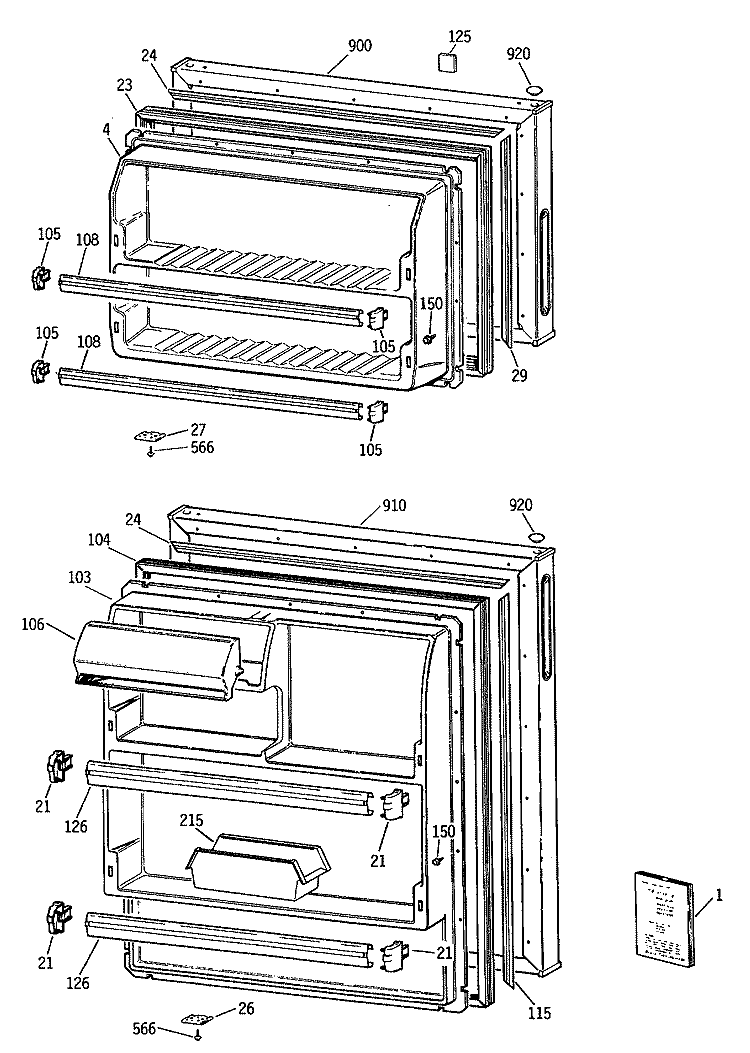 Section Diagram and Parts List for CTH16BYTCRWH  Hotpoint Refrigerator