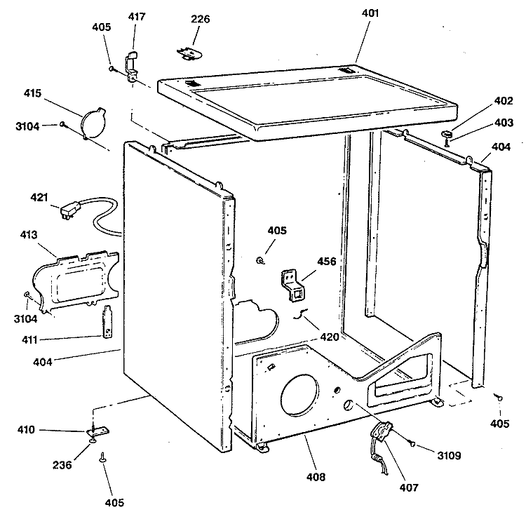 Section Diagram and Parts List for DLL3980SBM  Hotpoint Dryer