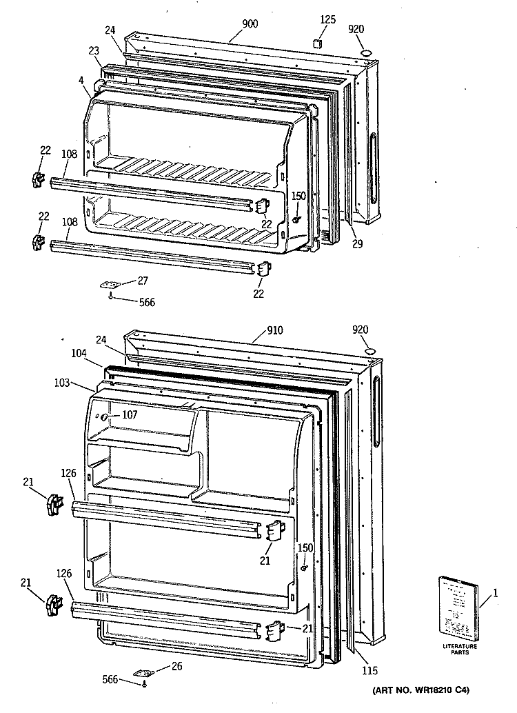 Section Diagram and Parts List for CTX14LYXKRWH  Hotpoint Refrigerator