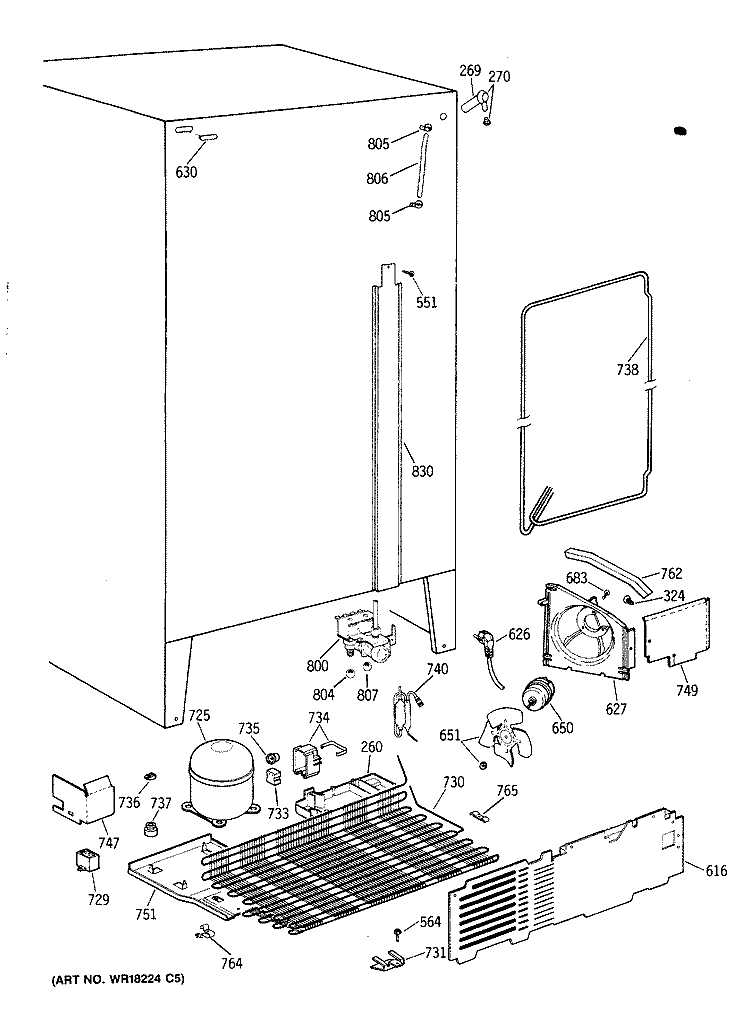 Section Diagram and Parts List for CSX24KWXAWH  Hotpoint Refrigerator