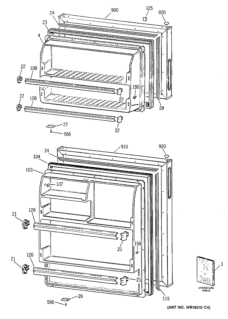 Section Diagram and Parts List for CTX14LYTGRWH  Hotpoint Refrigerator