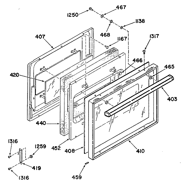 Section Diagram and Parts List for L2J135GEL0  General Electric Range