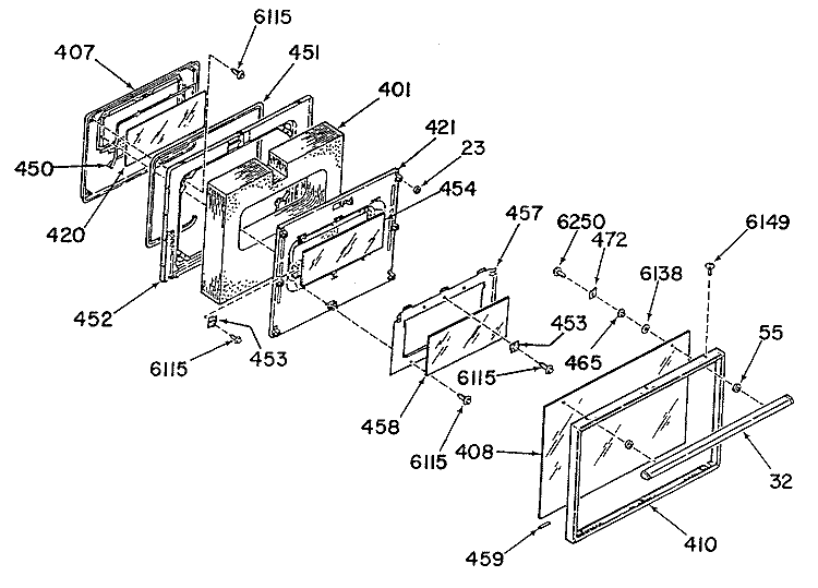 Section Diagram and Parts List for L3B360GL0BG  General Electric Range