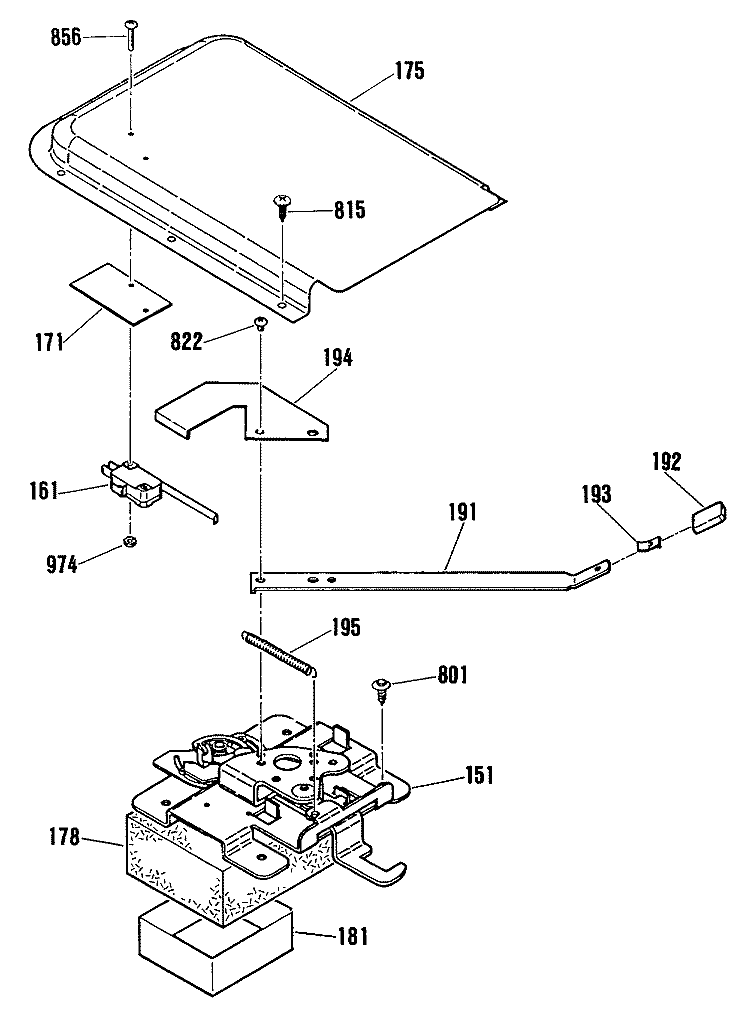 Section Diagram and Parts List for L3B325GL4  General Electric Range