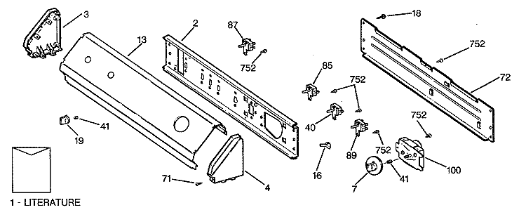 Section Diagram and Parts List for DRL1555RBL  General Electric Dryer