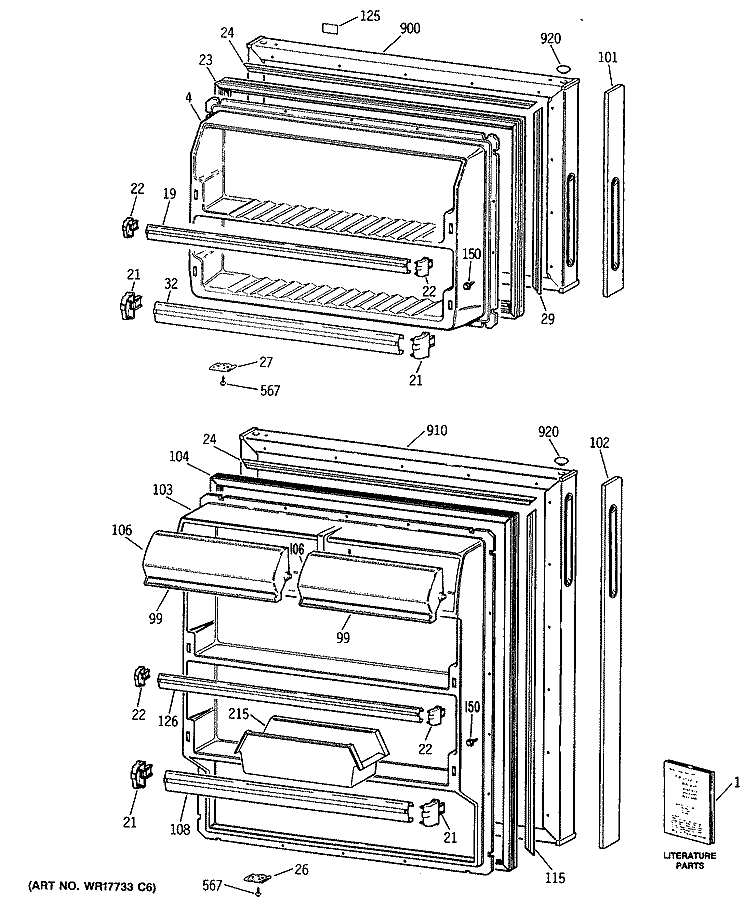 Section Diagram and Parts List for MTX16EYSJRWH  General Electric Refrigerator