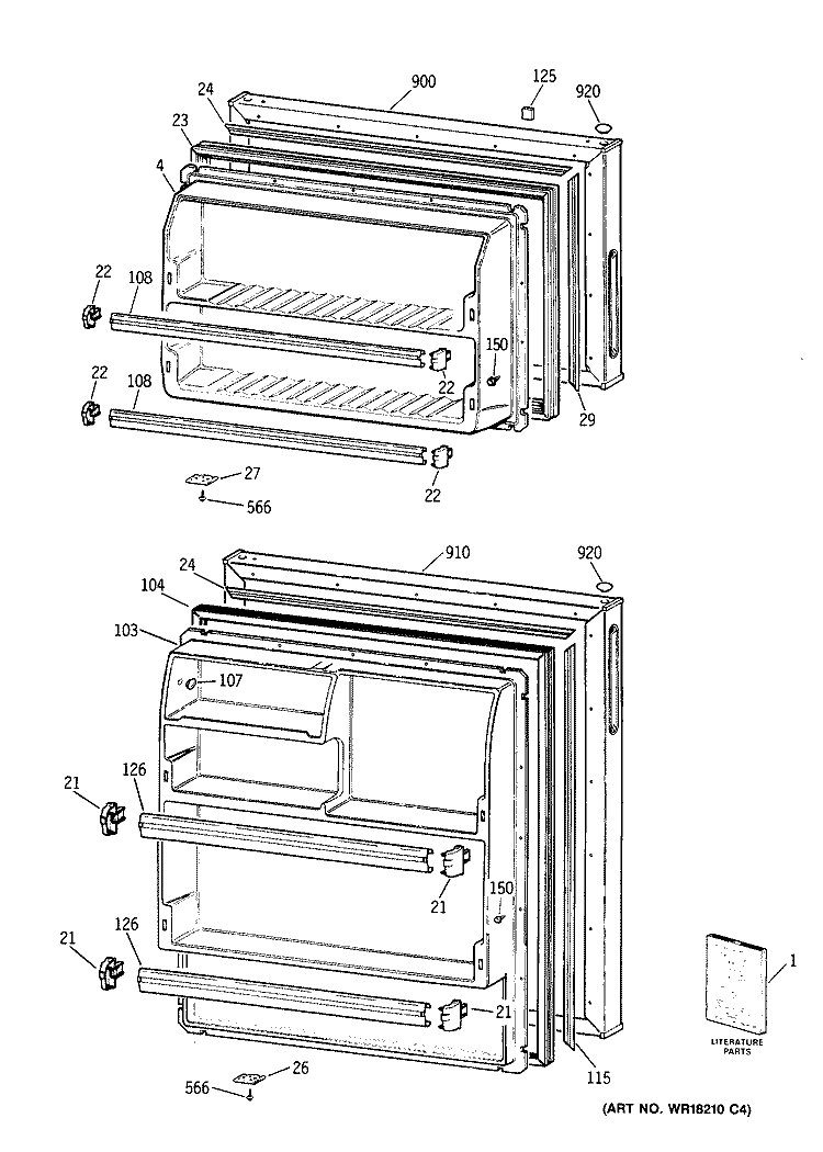 Section Diagram and Parts List for MTX14LYXKRWH  General Electric Refrigerator