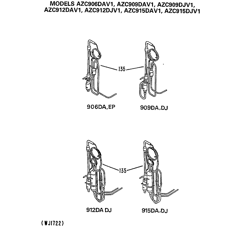 Section Diagram and Parts List for AZC906DAV1  General Electric Air Conditioner