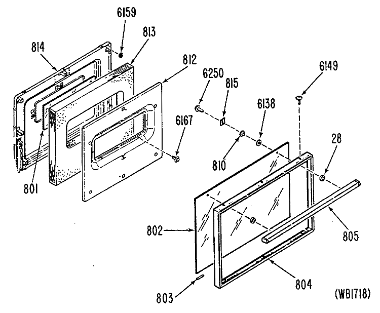 Section Diagram and Parts List for JGBC15GEK1  General Electric Range