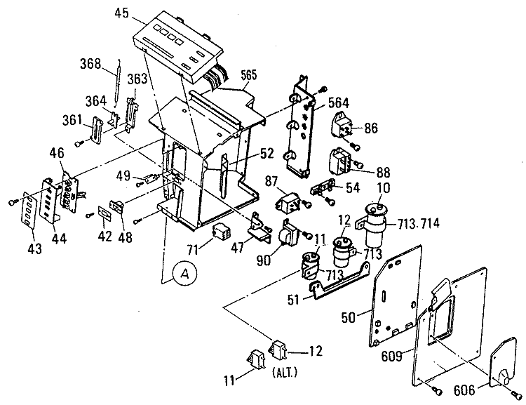Section Diagram and Parts List for AZC709EDV1  General Electric Air Conditioner