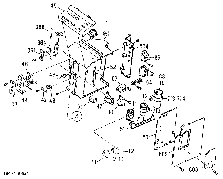 Section Diagram and Parts List for AZC706EDV4  General Electric Air Conditioner