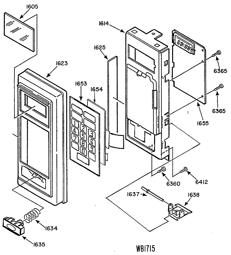 Section Diagram and Parts List for JE80T01  General Electric Microwave